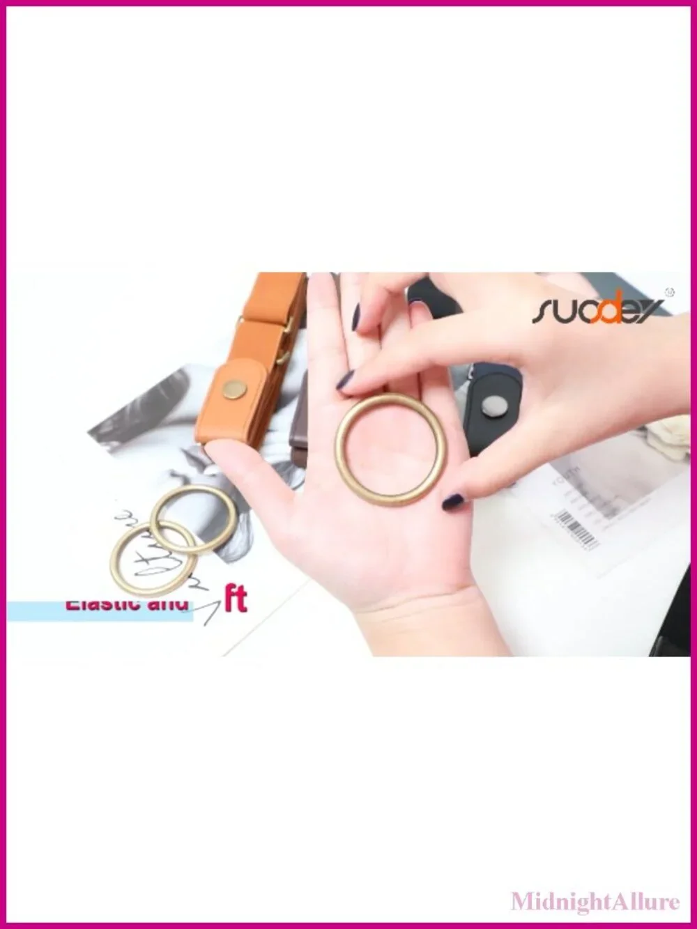 No Buckle Elastic Stretch Belt Snap Closure Invisible Comfort